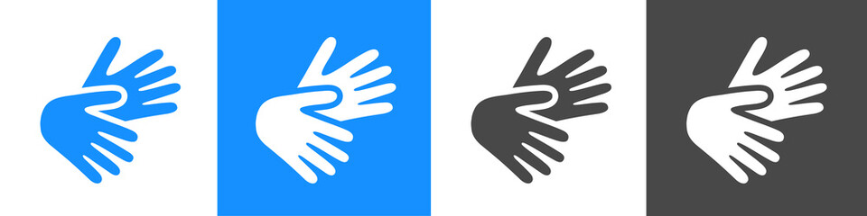 Set Icons Sign Language Deaf People Communicate Sample