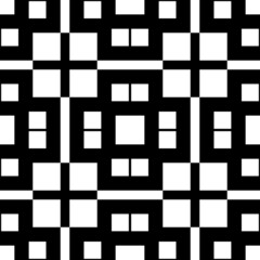 Modern monochrome geometric background with regular square shapes. Seamless background as a black and white texture.