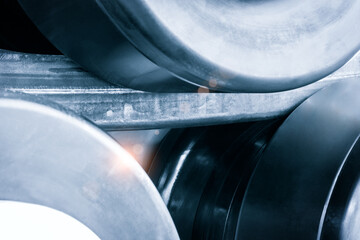 Obraz premium industrial device for bending of metal pipes and plates, industrial concept