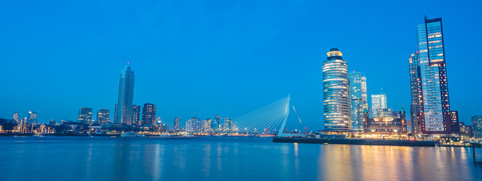 skyline of Rotterdam on 11 January 2022.