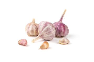 Fresh garlic isolated on white background.