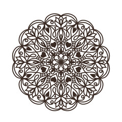 vector illustration of big beautiful outlines mandala, isolated design object