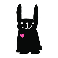 Easter bunny.Modern Easter design template, trendy painted style texture, poster with different doodle elements.Perfect for interior,fabric, textile,apparel