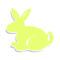 Easter bunny.Modern Easter design template, trendy painted style texture, poster with different doodle elements.Perfect for interior,fabric, textile,apparel