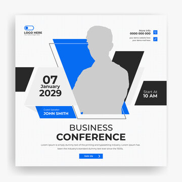 Creative business conference social media post banner template
