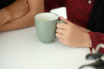 woman with cup of coffee