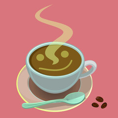 Tasse frischen Kaffee. Dekoratives Design für Cafeteria, Poster, Banner, Karten