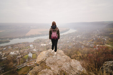 person walking in the mountains