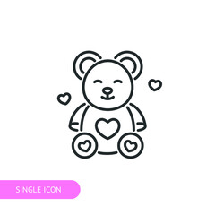 Teddy bear icon for web design, menu, app, poster, ads, postcard and magazine