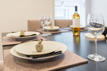 Modern dining room in luxury house.