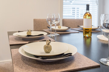Modern dining room in luxury house.