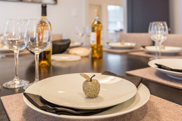 Modern dining room in luxury house.