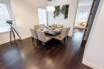 Modern dining room in luxury house.