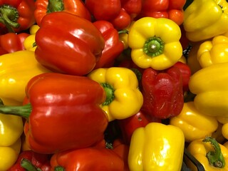red and yellow peppers