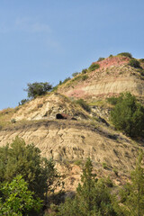 Fototapeta na wymiar American Buffalo Resting on a Badlands Butte