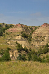 Rural Rugged Badlands Landscape in North Dakota