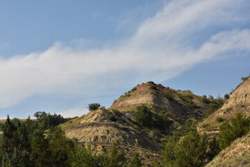 Bright Skies Over the Badlands in North Dakota