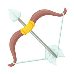 Arrow and Bow Sign Emoji Icon Illustration. Archery Vector Symbol Emoticon Design Clip Art Sign Comic Style.