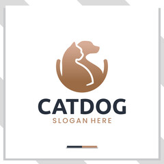 cat and dog , friendship ,logo design inspiration