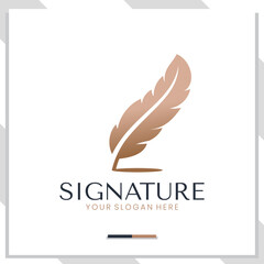 feather pen signature ,logo design inspiration