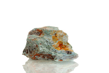 macro mineral stone Cuprum on a white background