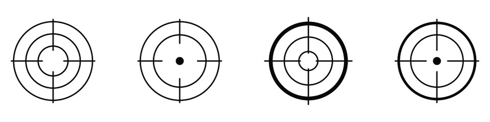Aim icon. Target icon. Shooting mark. Aiming vector sign. Target goal icon, focus marketing aim.
