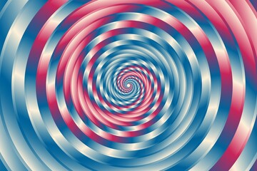 Abstract blue and pink steel surface Spiral Or Swirl 3d style Fibonacci spiral background. Vector illustration.