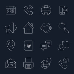 Contact icons set . Contact   pack symbol vector elements for infographic web