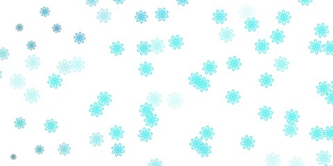 Light BLUE vector natural layout with flowers.