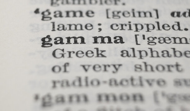 Greek Letter Gamma Dictionary Definition Close-up