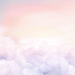 Fototapeta premium Sugar cotton pink clouds vector design background