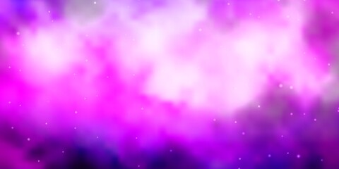 Light Pink, Blue vector background with small and big stars.