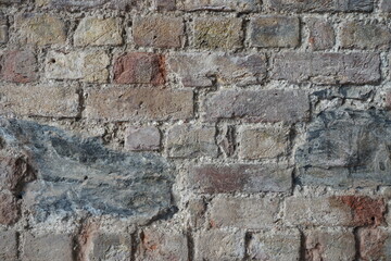 old brick and stone wall, copy space