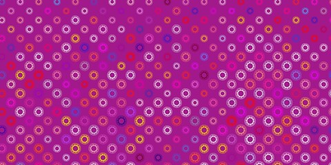 Light multicolor vector pattern with coronavirus elements.
