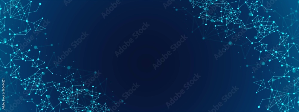 Poster vector abstract background frame. texture of damaged network, thin plexus, connections. design digit