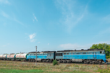 Fototapeta na wymiar Railway composition, freight train