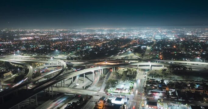 Junction of Interstate 110 and Interstate 105 at Harbor Gateway North, Los Angeles, CA, USA