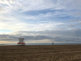 the beach in the morning