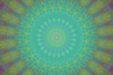 Abstract fractal background with kaleidoscope design - Computer rendered green theme wallpaper illustration.