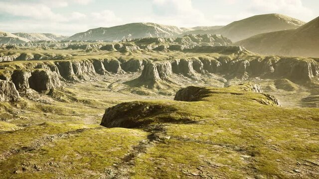 Mountain scenery with dry grass in Afghanistan