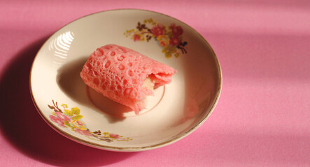 Coconut Filled Pancake Rolls. Traditional Indonesian or Malayasian food called dadar gulung.