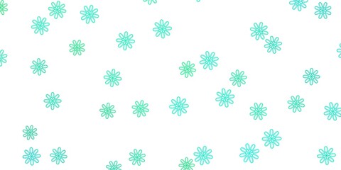 Light Green vector natural layout with flowers.