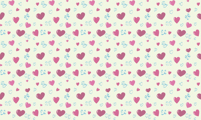 Valentine seamless pattern with hearts. Vector pattern for wrapping paper and decoration.