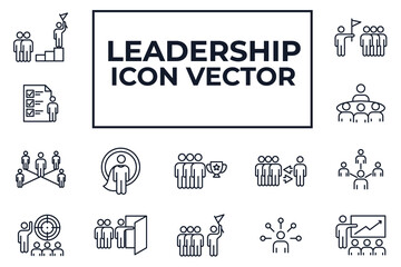 Set of leadership icon. Business people, human resources office management pack symbol template for graphic and web design collection logo vector illustration