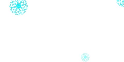 Light Green vector doodle pattern with flowers.