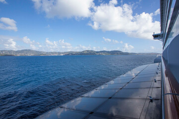 View of St Thomas, US Virgin Islands, from a cruise ship