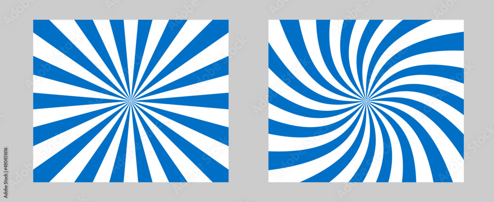 Poster solar explosion sun burst effect. vector sunburst wallpaper. blue color burst set of 2 sun rays back