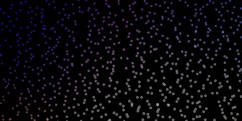 Dark Multicolor vector pattern with abstract stars.