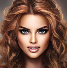 Fototapeta premium Beauty portrait of a girl with smokey eyes.