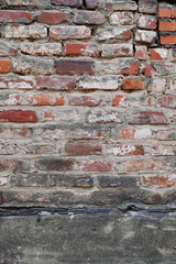 Background of texture brick wall in red and grey colors